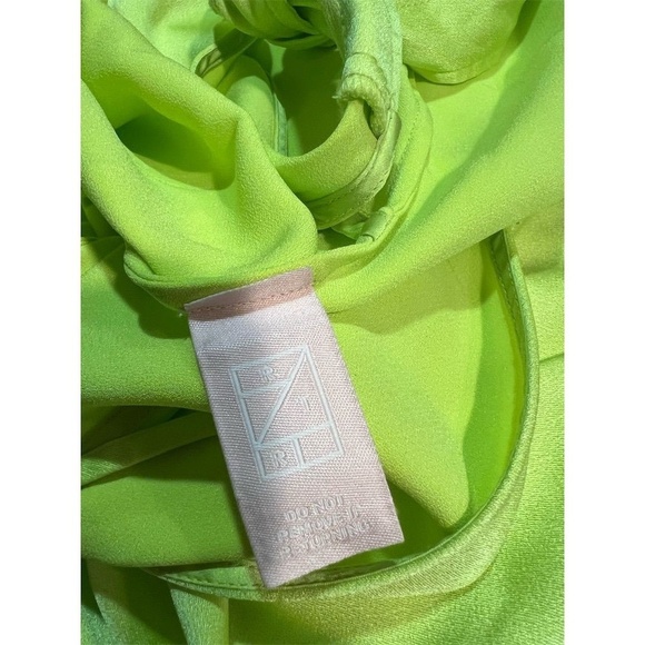 Stine Goya Rosario Tie Strap Satin Dress Yuzu Green Women's M - Picture 4 of 7